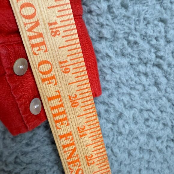 Christian Siriano NY Bright Red Linen Oversized Long Sleeve Shirt Lagenlook L - Picture 4 of 9